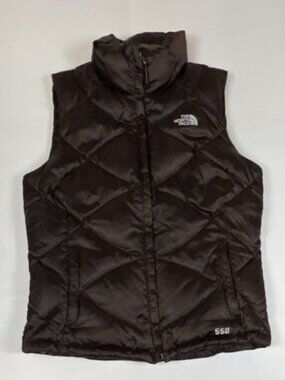 The North Face Women M Brown 550-Down Puffer Vest Diamond Quilted Aconcagua